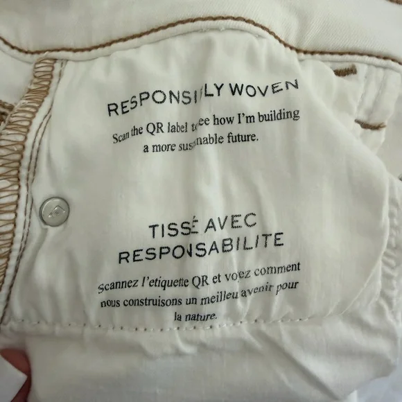 Frame Denim Ivory Le Palazzo Crop Raw Hem Wide Leg Jeans - Picture 6 of 7